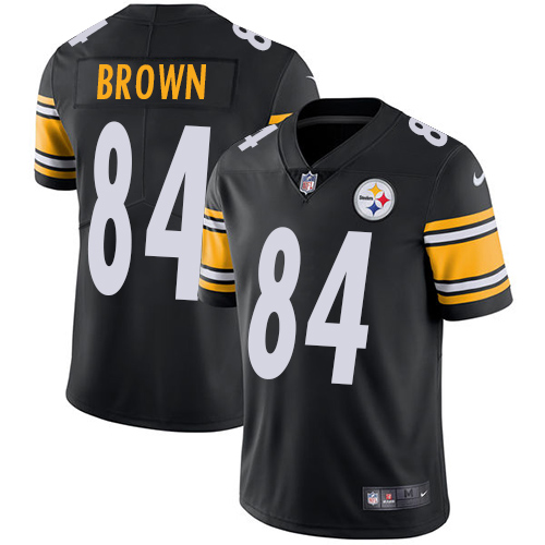 Nike Steelers #84 Antonio Brown Black Team Color Men's Stitched NFL Vapor Untouchable Limited Jersey - Click Image to Close